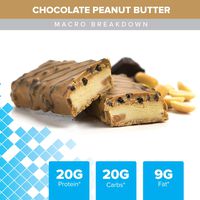 Bodybuilding Chocolate Peanut Butter Signature Protein Crunch Bar | 20g Whey Protein Low Sugar | Gluten Free No Artificial Flavors | 12 Bars