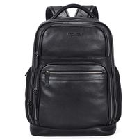 BOSTANTEN Leather Backpack College 15.6" Laptop Travel Camping Computer Shoulder Bag Gym Sports Backpacks For Men
