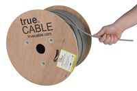 Cat6 Plenum Shielded (CMP), 1000ft, Gray, 23AWG Solid Bare Copper, 550MHz, ETL Listed, Overall Foil Shield (FTP), Bulk Ethernet Cable, trueCABLE