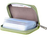 Easyoulife Genuine Leather Credit Card Holder Zipper Wallet With 26 Card Slots (Green)