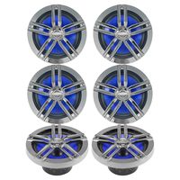 6 Enrock Marine 2-Way 180-Watts High-Performance 6.5" Water-Resistant Loudspeakers (Charcoal)