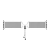 BaiHui Compatible with Smart Watch Bands 38mm 40mm Series 4/3/2/1, Fashion Cuff Stainless Steel Pendant Tassel Bracelet Band,Breathable Metal Strap for Women/Girls - Silver