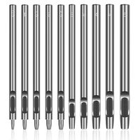 10Pcs Leather Hole Punch Cutter 0.5mm-5mm Leather Working Tools for Leather Watch Bands Belts Canvas Paper Plastics Round Hollow Hole Punch Cutter Tool (Round Hole Punch)
