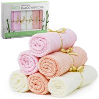 BAMS Luxury 100% Bamboo Baby Washcloths - 2X Thicker Extra Soft Face Wash Cloth Wipes Towels for Babies, Newborn, Infant, Adults with Sensitive Skin, Free Laundry Bag Included