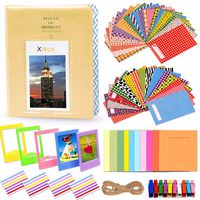 Colorful Accessories Kit for Fujifilm Instax Mini 9 8 8+ 7 25 26 50s 70 90 Camera, Includes Cream Color Photo Album, Sticker & Hanging Frames, Great Idea