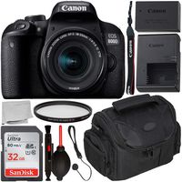 Canon EOS 800D DSLR Camera with 18-55mm is STM Lens & Starter Accessory Bundle - Includes: SanDisk Ultra 32GB SDHC Memory Card + Camera Carrying Case + Ultraviolet Filter + Lens Cap Keeper + More