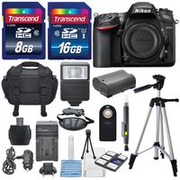 Nikon D7200 24.2MP CMOS Digital SLR Camera (BODY) Total of 24 GB SDHC Class10 +Extra Battery & AC/DC Turbo Travel Charger + Complete Deluxe Accessory Kit - International Version