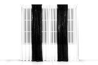 Juya Delight 2ft x 8ft x 2Pcs Black Sequin Photography Backdrop Curtain for Wedding Party Decoration Festival Ceremony