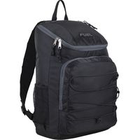 Fuel Wide Mouth Sports Backpack with Front Bungee and Inner Tech Pocket, Black