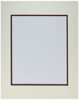 Pack of 20 11x14 Cream/Maroon Double Mats Mattes with White Core Bevel Cut for 8x10 Photo + Backing + Bags