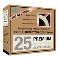 Closet Complete Baby Velvet Hangers, Premium Quality, True-Heavyweight Virtually-UNBREAKABLE, Ultra-Thin Space Saving No-Slip, Perfect Size for Baby 0-48 months 360° SPIN, ROSE GOLD Hooks, IVORY, 25pc