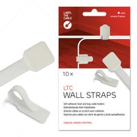Cable Management Cable Clips, 10 PCS, White - Self-Adhesive Cable Clamp, Hook and Loop Wire Clips, Cord Holder, Wire Molding, Cord Organizer, Wire Management, Cable Drops - LTC 3120 WALL STRAPS