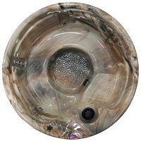 American Spas AM-511RM 5-Person 11-Jet Round Spa, Plug-in-Play System, with Multi Color Spa Light, Tuscany Sun and Mahogany