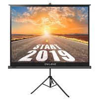 The First Projector Screen with Stand Green Environmental, OWLENZ Indoor and Outdoor Movie Screen 100 Inch Diagonal 4:3 with Premium Wrinkle-Free Design (Easy to Clean, 1.1 Gain, 160° Viewing Angle)