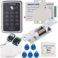 UHPPOTE 125KHz RFID EM ID Keypad Stand-alone Door Access Control Kit With Strike Lock Remote Control Exit Button