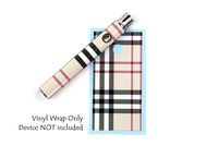 510 Threaded Battery Pen Vape Skin Wrap Decal Vinyl Sticker Burberry