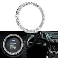 Xotic Tech Car Engine Start Stop Ignition Button Decor Ring, Bling Diamond Rhinestone Emblem Ring Sticker, Universal Fit, Car Interior Accessories Decoration, Gift for Women