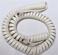 Barely Off White Short (9' Ft) Generic Handset Curly Coil Phone Cord Fits Nearly All Landline Phones Spring Spiral Telephone Receiver Wire Cable 4P4C RJ9 Universally Compatible by DIY-BizPhones