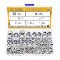 Sutemribor 304 Stainless Steel Lock Nut Assortment 180 Pcs, M3 M4 M5 M6 M8 M10 M12 Nylon Insert Locknut