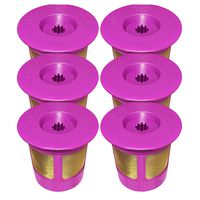 6-Pack Reusable Gold Plated Mesh Coffee Filters For Keurig 2.0 and 1.0 Brewers Fits K200/K250, K300/K350, K400/K450/K460, K500/K550/K560