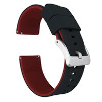19mm Black/Crimson Red - Barton Elite Silicone Watch Bands - Quick Release - Choose Strap Color & Width