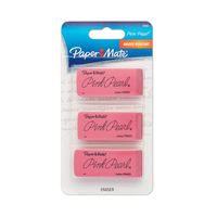 Paper Mate Pink Pearl Erasers, Large, 3 Count (70501)