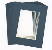 Pack of 10 NAVY BLUE 11x14 Picture Mats Matting with White Core Bevel Cut for 8x10 Pictures