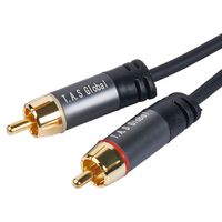 RCA Audio Cables - 2 Channel Audio Interconnect Cable 6ft 24K Gold-Plated connectors by T.A.S Global Cables