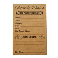 RXBC2011 Retirement Well Wish and Advice Cards Pack of 50 Rustic Kraft Retired Ideas Supplies and Decoration Happy Retiree Celebration Gift Bucket List Wish Funny Officially Retired