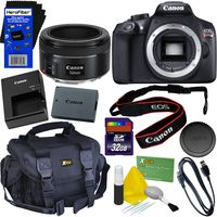 Canon EOS Rebel T6 Digital SLR Camera Body + Canon EF 50mm f/1.8 STM Lens - International Version (No Warranty) + 32GB Accessory Kit w/HeroFiber Ultra Gentle Cleaning Cloth