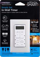 myTouchSmart In-Wall Digital Timer, 4 Programmable On/Off Buttons, 2 Easy On/Off Buttons, 24 Hour Daily Cycles, Blue LED Indicators, with Battery Backup, for Indoor/Outdoor Lights, Fans, 26893