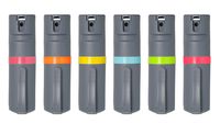 POM 6-Pack Grey Pepper Spray Pocket Clip Model - Maximum Strength Self Defense OC Spray Safety Flip Top 10ft Range Running and Outdoors