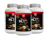 Brain Health Memory and Focus - MCT Oil 3600 Mg - Keto Formula - 100% Pure - mct Oil for Muscle Growth - 3 Bottles 450 Softgels