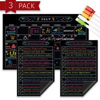 Magnetic Dry Erase Refrigerator Calendar - 17" x 11" - Large Reusable Monthly Chalkboard - Meal Planner, Grocery List, to Do List, Menu Chalk Boards - 9" x 6" - Fridge Magnets