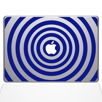 The Decal Guru 2048-MAC-11A-DB Music Waves Decal Vinyl Sticker, Dark Blue, 11" MacBook Air