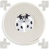 Bebe Earth - Baby Proofing Edge and Corner Guard Protector Set - Safety Bumpers - Child Proof Furniture and Tables - Pre-Taped Bumper Corners (20.4 feet and 8 Corners, Oyster White)
