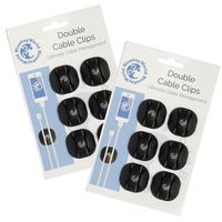 Double Cable Clips - Cable Oganizer - Cord Management - Wire Management System - 12 Pack - Self Adhesive - Durable - Model CM1007 from Blue Key World