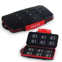 Skoloo Memory Card Holder, Waterproof SD Card Case, 24 SD Card Cases Storage Slots for SDHC SDXC TF Card, 1 Pack Red