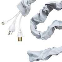Cordinate Fabric Cord Cover, 6 ft, Hides Cables, Great for Lamps, Light Fixtures, and Desks, Cable Management, Easy Installation, Heather Gray, 40731
