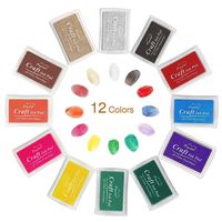 Stamp Pads, UBEGOOD Washable Ink Pads for Kids, Craft Ink Stamp Pads for Rubber Stamps, Paper, Scrapbooking, Wood Fabric, Best Gift for Kids (12 Pack)