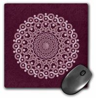 3dRose Pale pink and mauve fantasy mandala - Mouse Pad, 8 by 8 inches (mp_32172_1)