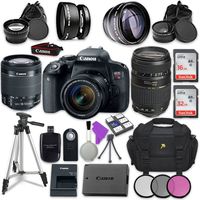 Canon EOS Rebel T7i Digital SLR Camera with Canon EF-S 18-55mm IS STM Lens + Tamron Zoom Telephoto AF 70-300mm f/4-5.6 Autofocus Lens + Accessory Bundle