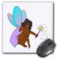 3D Rose"Print of African American Fairy with Wand" Matte Finish Mouse Pad - 8 x 8" - mp_203966_1