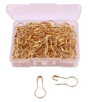 Shapenty 21mm/0.8 Inch Small Metal Gourd Safety Pins Bulb Guard Calabash Quilting Sewing Pin Bead Needles for DIY Craft Home Accessories, 120PCS (Gold)