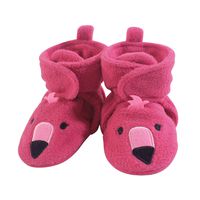 Hudson Baby Unisex Baby Cozy Fleece Booties, Pink Flamingo, 0-6 Months
