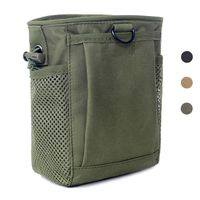 Tactical Molle Drawstring Magazine Dump Pouch, Adjustable Military Utility Belt Fanny Hip Holster Bag Outdoor Ammo Pouch (Army Green)