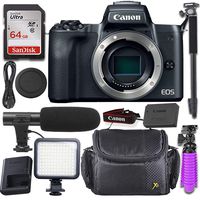 Canon EOS M50 Mirrorless Body Only Camera + Deluxe Video-Accessory Bundle