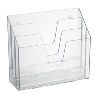 Acrimet Horizontal Triple File Folder Organizer (Clear Crystal Color)
