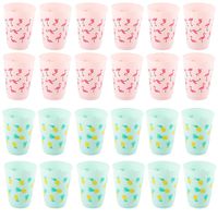 Plastic Party Cups - 24-Pack Reusable Tumblers, 16-Ounce Plastic Cups, Tropical Themed Party Supplies for Bridal Showers, Birthdays, Flamingo and Pineapple Designs, 3.5 x 4.4 x 3.5 inches