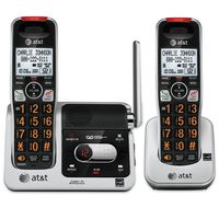 AT&T CRL82212 DECT 6.0 Phone Answering System with Caller ID/Call Waiting, 2 Cordless Handsets, Black/Silver